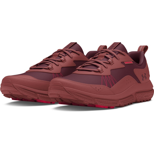 Under Armour Men's UA Charged Verssert Speckle 2 Running Shoes in burgundy with a lightweight design and responsive cushioning.